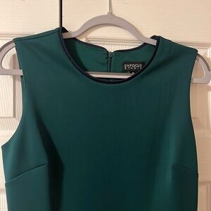 Green & navy blue sleeveless dress with button accents accent size 10 NWOT